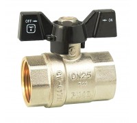 Кран шаровый ITAL 1" ВВ PN40 (IB110330) бабочка, никель