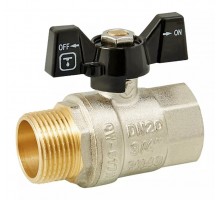 Кран шаровый ITAL 3/4" НВ PN40 (IB110221) бабочка, никель