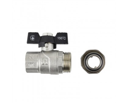 Кран шаровый с американкой Raftec BLACK PN40 ВН 1/2" (DRBS1)