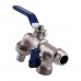 Кран шаровой SELBA 1/2″x3/4″x3/4″ SL4086 для полива двойной