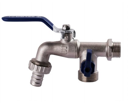 Кран шаровой SELBA 1/2″x3/4″x3/4″ SL4086 для полива двойной