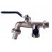 Кран шаровой SELBA 1/2″x3/4″x3/4″ SL4086 для полива двойной