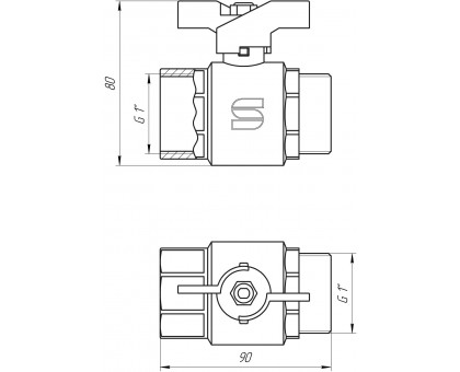 Кран шаровый SELBA PN40 1" НВ SL1508