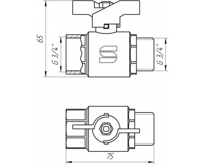 Кран шаровый SELBA PN40 3/4" НВ SL1508