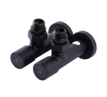 Набор кранов угловых с американкой SOLOMON LUX 1/2″ BLACK 7777 (2шт)