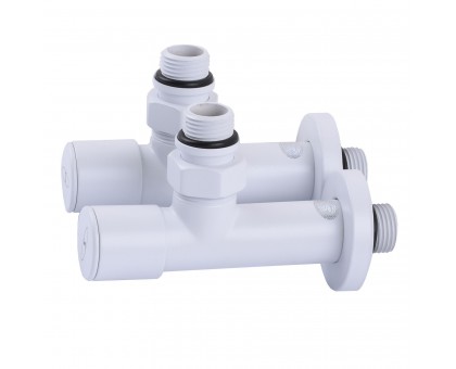 Набор кранов угловых с американкой SOLOMON LUX 1/2″ WHITE 7777 (2шт.)