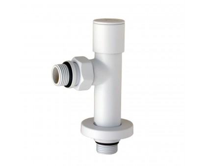 Набор кранов угловых с американкой SOLOMON LUX 1/2″ WHITE 7777 (2шт.)