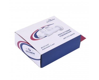 Набор кранов угловых с американкой SOLOMON LUX 1/2″ WHITE 7777 (2шт.)