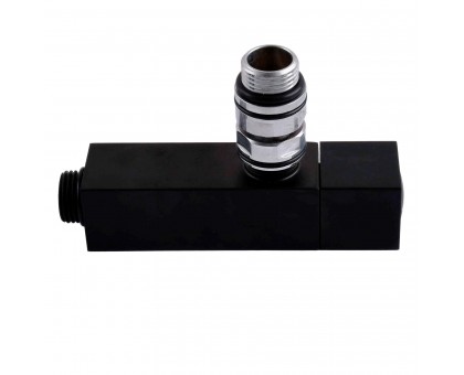 Набор кранов угловых с американкой SOLOMON LUX 1/2″ CUBE BLACK 8888 (2шт.)