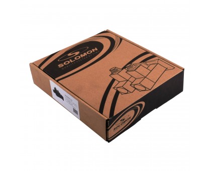 Набор кранов угловых с американкой SOLOMON LUX 1/2″ CUBE BLACK 8888 (2шт.)
