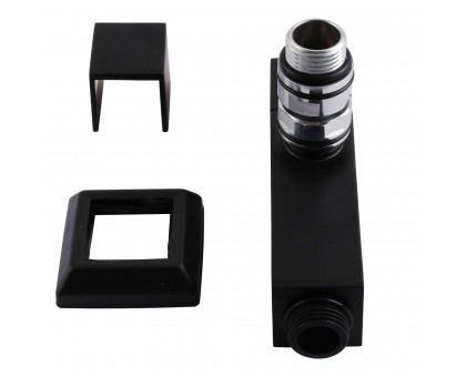 Набор кранов угловых с американкой SOLOMON LUX 1/2″ CUBE BLACK 8888 (2шт.)