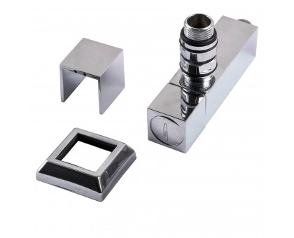 Набор кранов угловых с американкой SOLOMON LUX 1/2″ CUBE CHROM 8888 (2шт.)