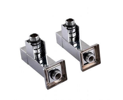 Набор кранов угловых с американкой SOLOMON LUX 1/2″ CUBE CHROM 8888 (2шт.)