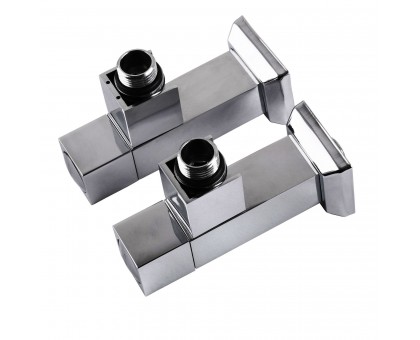 Набор кранов угловых с американкой SOLOMON LUX 1/2″ CUBE CHROM 8888 (2шт.)
