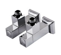 Набор кранов угловых с американкой SOLOMON LUX 1/2″ CUBE CHROM 8888 (2шт.)