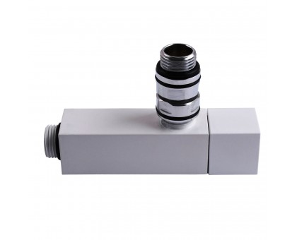 Набор кранов угловых с американкой SOLOMON LUX 1/2″ CUBE WHITE 8888 (2шт.)