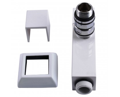 Набор кранов угловых с американкой SOLOMON LUX 1/2″ CUBE WHITE 8888 (2шт.)