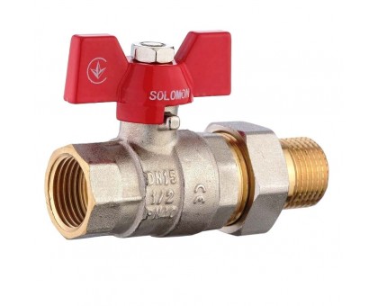 Кран шаровый американка Solomon 1/2" PN 40 прямой 
