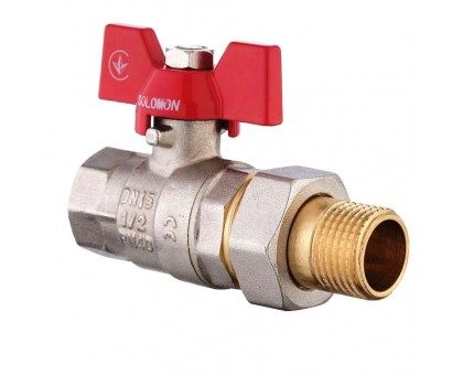 Кран шаровый американка Solomon 1/2" PN 40 прямой 