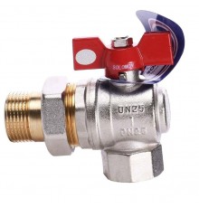 Кран шаровой американка угловой Solomon 1" Dn 25 мм PN 40 B1043 усиленный