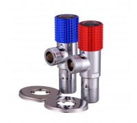 Комплект приборных угловых кранов SOLOMON EXCLUSIVE 1/2″X1/2″ 9889 RED/BLUE