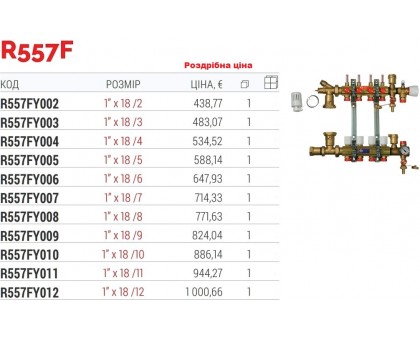 Коллектор теплого пола Giacomini R557F на 3 выхода