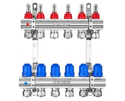Колектор теплої підлоги KOER KR.1210-6 1"x6 WAYS (KR5268)