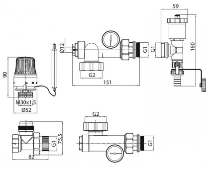 Вузол ﻿змішувальний кутовий Koer KR.1022L1 1" (KR2912)