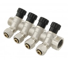 Коллектор вентильный Raftec 3/4"x1/2" на 4 выхода KK02014