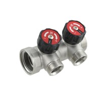 Коллектор вентильный Raftec 3/4"x1/2" на 2 выхода KV03022