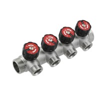 Коллектор вентильный Raftec 3/4"x1/2" на 4 выхода KV03024