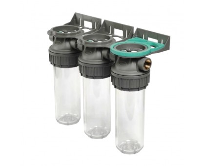Фільтр ﻿колба прозора Ecosoft 3P TRIPLEX PET 3/4" 2,5"x10" 8 Бар (FTPP3P0130/G118)