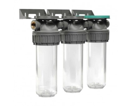 Фільтр ﻿колба прозора Ecosoft 3P TRIPLEX PET 3/4" 2,5"x10" 8 Бар (FTPP3P0130/G118)
