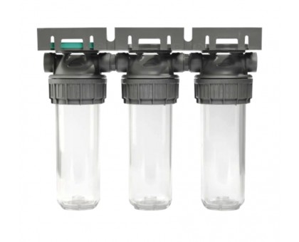 Фільтр ﻿колба прозора Ecosoft 3P TRIPLEX PET 3/4" 2,5"x10" 8 Бар (FTPP3P0130/G118)