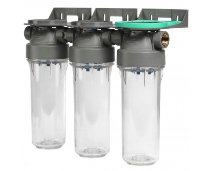 Фільтр ﻿колба прозора Ecosoft 2P TRIPLEX PET 3/4" 2,5"x10" 8 Бар (FTPP2P0130/G118)
