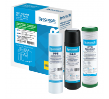 Комплект картриджей Ecosoft 1-2-3 с функцией экономии воды для фильтра обратного осмоса (CHV3ECOAGR)