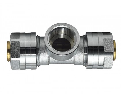 Обжимной ﻿тройник с внутренней резьбой Raftec 20x1/2"x20 ВВ TV-200120