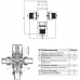 Смесительный трехходовой клапан Raftec DN20 ЗЗ 3/4" 30-60°С RTSM02