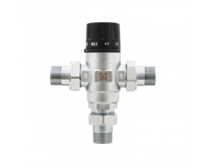 Смесительный трехходовой клапан Raftec DN20 ЗЗ 3/4" 30-60°С RTSM02