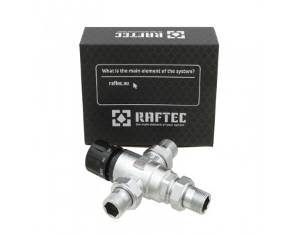 Смесительный трехходовой клапан Raftec DN20 ЗЗ 3/4" 30-60°С RTSM02