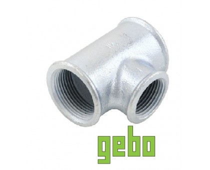 Трійник чавунний редукційний Gebo ВВВ DN25хDN15хDN25 1"x1/2"x1"
