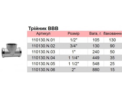 Трійник HLV 1/2" ВВВ (110130.N.01)