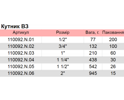Кутник HLV 1/2" ВЗ (110092.N.01)