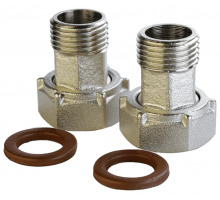 Комплект штуцеров для счетчика никелированный VA 3/4″ВР х 1/2″НР Б2709-1КбА(нк)