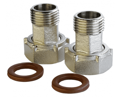 Комплект штуцеров для счетчика никелированный VA 3/4″ВР х 1/2″НР Б2709-1КбА(нк)