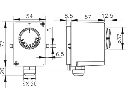 Накладной термостат ROHO R2030-50 (+30/90°C) (RO0218)