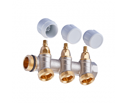 Регулировочный коллектор с вентилями Roho R809-04 3/4"x3/4" EK 4 выхода (RO0251) 