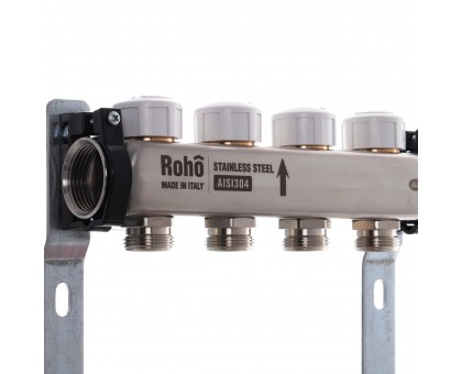 Коллектор теплого пола ROHO R804-02 1"х2 выхода