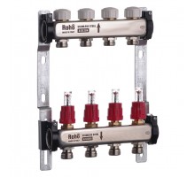 Коллектор теплого пола ROHO R804-04 1"х4 выхода