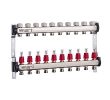 Коллектор теплого пола ROHO R804-10 1"х10 выхода